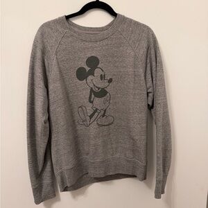 Disney Heather Gray Mickey Mouse Crewneck Sweater